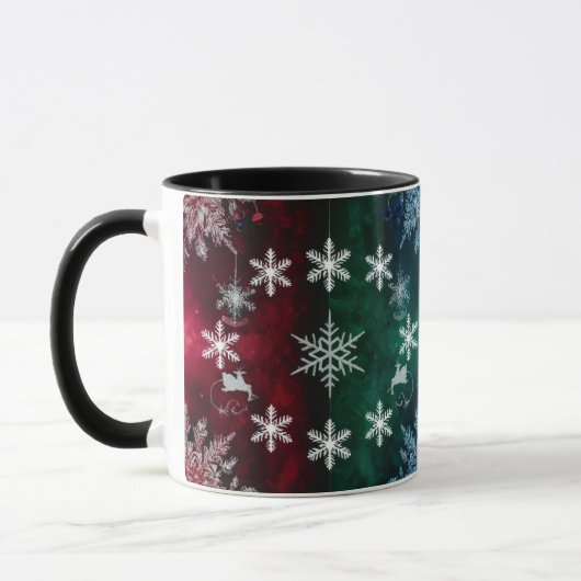 Sneeuwvlok Silhouetten Combo Kerstmoker  Mok (Links)