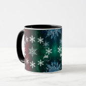 Sneeuwvlok Silhouetten Combo Kerstmoker  Mok (Voorkant links)