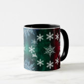 Sneeuwvlok Silhouetten Combo Kerstmoker  Mok (Voorkant rechts)