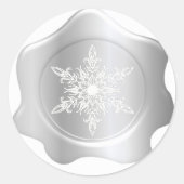 Sneeuwvlok Silver Wax Seal Stickers (Voorkant)