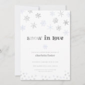 Sneeuwvlok Sneeuw in Liefde Bruids Douche Uitnodig Kaart (Voorkant)