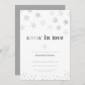 Sneeuwvlok Sneeuw in Liefde Bruids Douche Uitnodig Kaart (Voorkant / Achterkant)