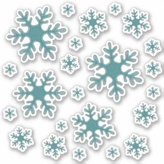 Sneeuwvlok Sneeuw Winter Vakantie Sticker Pack (Voorkant)