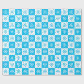 Sneeuwvlok & Sneeuwpatroon (Blauw) Cadeaupapier (Vlak)