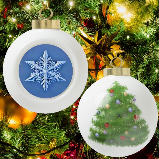 Sneeuwvlok - snowflake keramische bal ornament