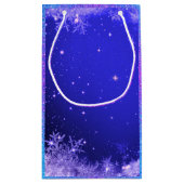 Sneeuwvlok sprankeling paarse blauw wit glitter lo klein cadeauzakje (Achterkant)