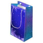 Sneeuwvlok sprankeling paarse blauw wit glitter lo klein cadeauzakje (Achterkant Gekanteld)