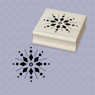 Sneeuwvlok Starburst Wood Art Stamp Rubberstempel