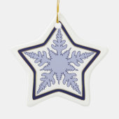 Sneeuwvlok Ster Kerstmis Keramisch Ornament (Voorkant)