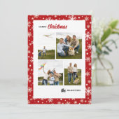 Sneeuwvlok Sterren Foto Kerstkaart (Staand voorkant)