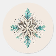 Sneeuwvlok Stickers, Vakantie, Kerstmis, Blauw