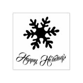 Sneeuwvlok Stijlvol Script Happy Holiday Rubberstempel (Afrduk)