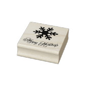 Sneeuwvlok Stijlvol Script Happy Holiday Rubberstempel (Stempel)