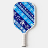 Sneeuwvlok Strepen Blauw Pickleball Paddle (Achterkant)