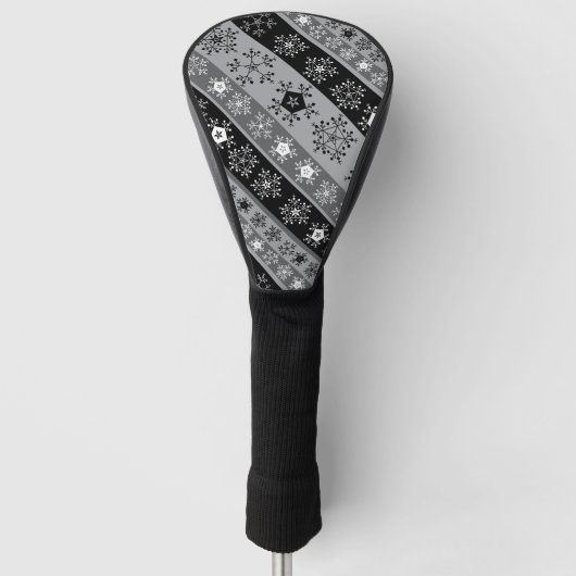 Sneeuwvlok strepen grijs golfheadcover (Voorkant)