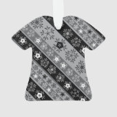 Sneeuwvlok strepen grijs ornament (achterkant)