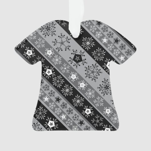 Sneeuwvlok strepen grijs ornament (voorkant)