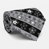 Sneeuwvlok strepen grijs stropdas (Opgerold)