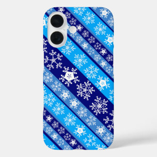 Sneeuwvlok Stripes Sherpa Deken iPhone 16 Hoesje