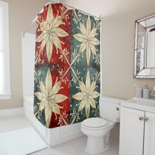 " sneeuwvlok Tegel Pattern" Douchegordijn (In situ)