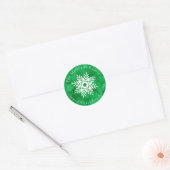 Sneeuwvlok Tekening 2 met Groene Waterverf labels (Envelop)