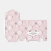 Sneeuwvlok-thema 6e verjaardagsfeestje lichtroze bedankdoosjes (Uitgevouwen)