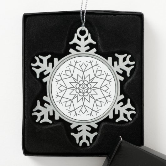 Sneeuwvlok Tin Kerst Ornament (Kistje)