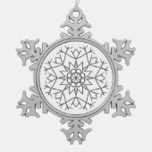 Sneeuwvlok Tin Kerst Ornament (Voorkant)
