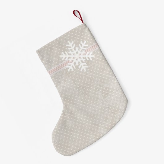 Sneeuwvlok Tiny Heart Stripe Kerstboerderij Kleine Kerstsok (Achterkant (Hangend))