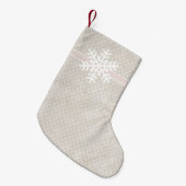 Sneeuwvlok Tiny Heart Stripe Kerstboerderij Kleine Kerstsok (Voorkant (Hangend))