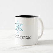 sneeuwvlok tweekleurige koffiemok (Voorkant rechts)