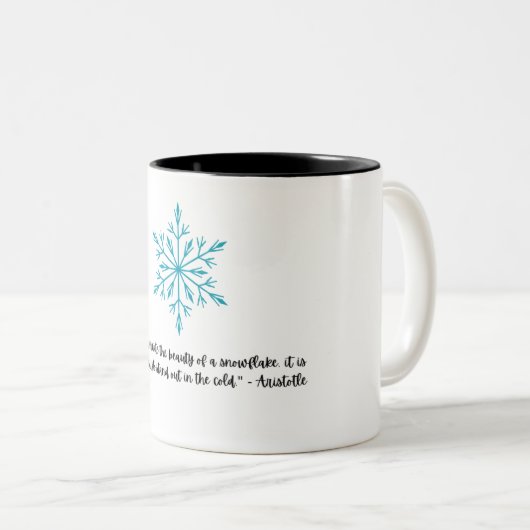 sneeuwvlok tweekleurige koffiemok (Voorkant rechts)