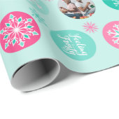 Sneeuwvlok Vakantiefoto Cadeaupapier (Rol Hoek)