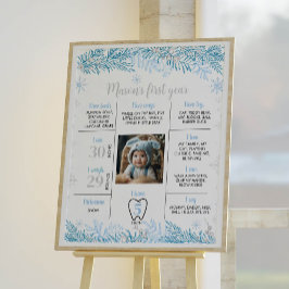 Sneeuwvlok Verjaardag Milestone Foto Poster