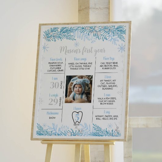 Sneeuwvlok Verjaardag Milestone Foto Poster