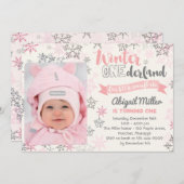 Sneeuwvlok Verjaardag Uitnodiging - Winter Nederla (Voorkant / Achterkant)