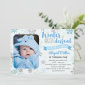 Sneeuwvlok Verjaardag Uitnodiging - Winter Nederla (Staand voorkant)