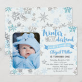 Sneeuwvlok Verjaardag Uitnodiging - Winter Nederla (Voorkant / Achterkant)