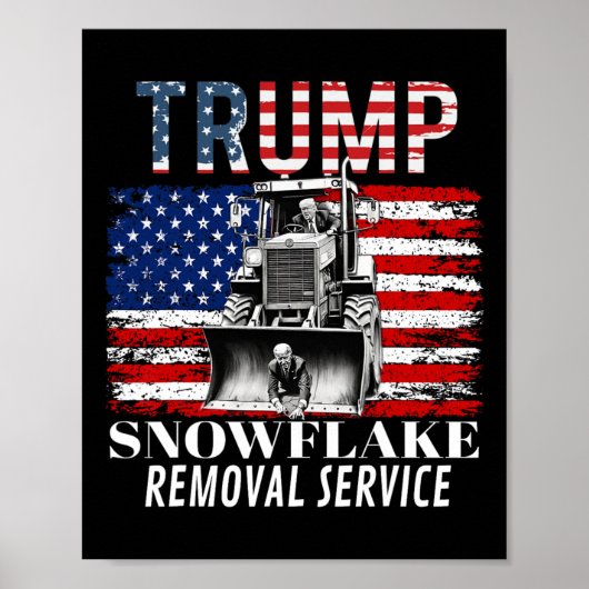 Sneeuwvlok Verwijdering Service Grappige Donald Tr Poster (Voorkant)