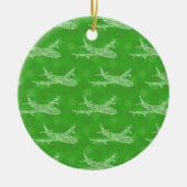 Sneeuwvlok Vliegtuig Keramisch Ornament (Voorkant)