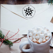 Sneeuwvlok Vliegtuig Kerst Retouradres Rubberstempel