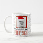 Sneeuwvlok Vreugdevolle Vakantie Seizoen Foto Koffiemok (Links)