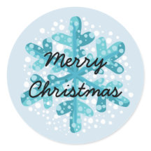 Sneeuwvlok Vrolijk Kerstmis Sticker Stijl 1