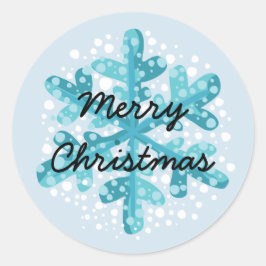 Sneeuwvlok Vrolijk Kerstmis Sticker Stijl 1