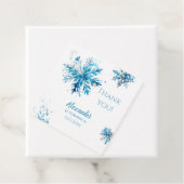 Sneeuwvlok Waterverf Blauw Winter ONEderland Bedankjes Labels (In situ)