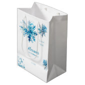 Sneeuwvlok Waterverf Blauw Winter ONEderland Medium Cadeauzakje (Voorkant Gekanteld)