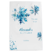Sneeuwvlok Waterverf Blauw Winter ONEderland Medium Cadeauzakje (Voorkant)