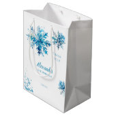 Sneeuwvlok Waterverf Blauw Winter ONEderland Medium Cadeauzakje (Achterkant Gekanteld)