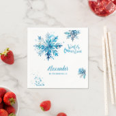 Sneeuwvlok Waterverf Blauw Winter ONEderland Servet (Insitu)