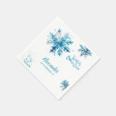 Sneeuwvlok Waterverf Blauw Winter ONEderland Servet (Hoek)